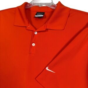 Nike Golf Dri Fit Polo Shirt Mens XL Bright Orange Athletic Top